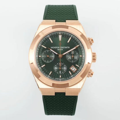 Chronograph -Dark Green - Green Rubber - Automatic - 42mm