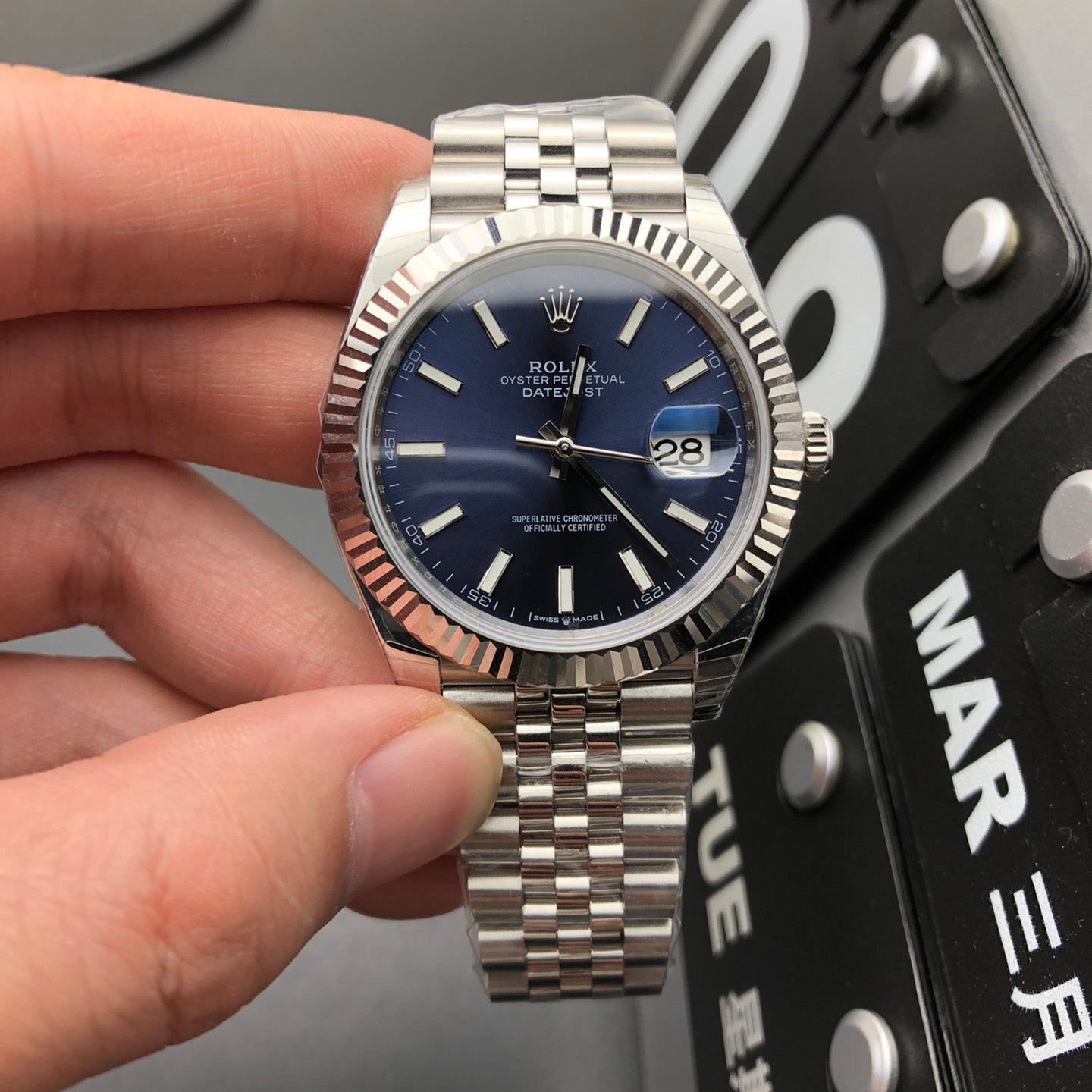 Rolex Datejust 41 White Rolesor with Blue Dial