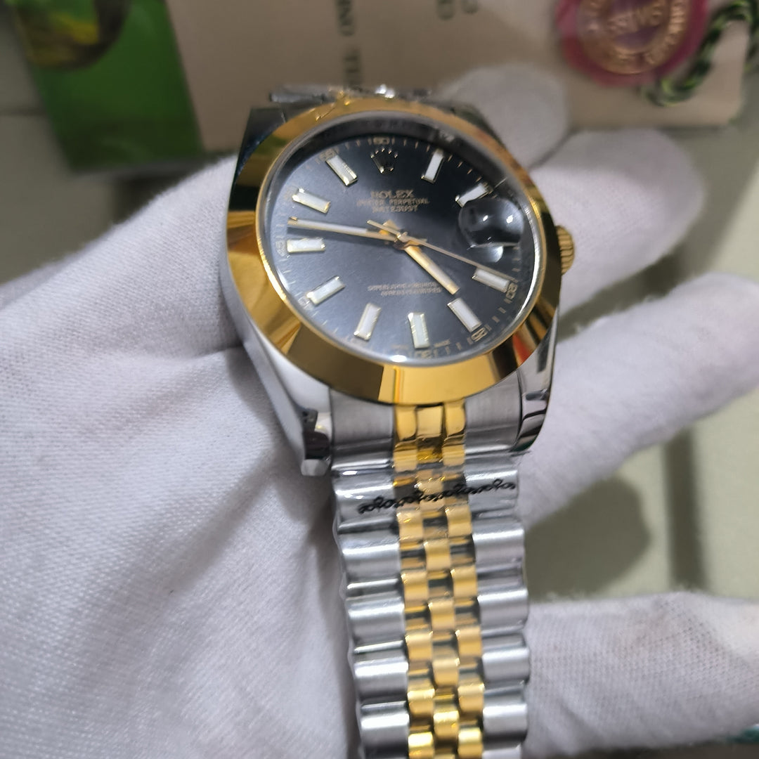 Rolex Oyster Perpetual Datejust 36/41, two-tone steel & yellow gold, black dial