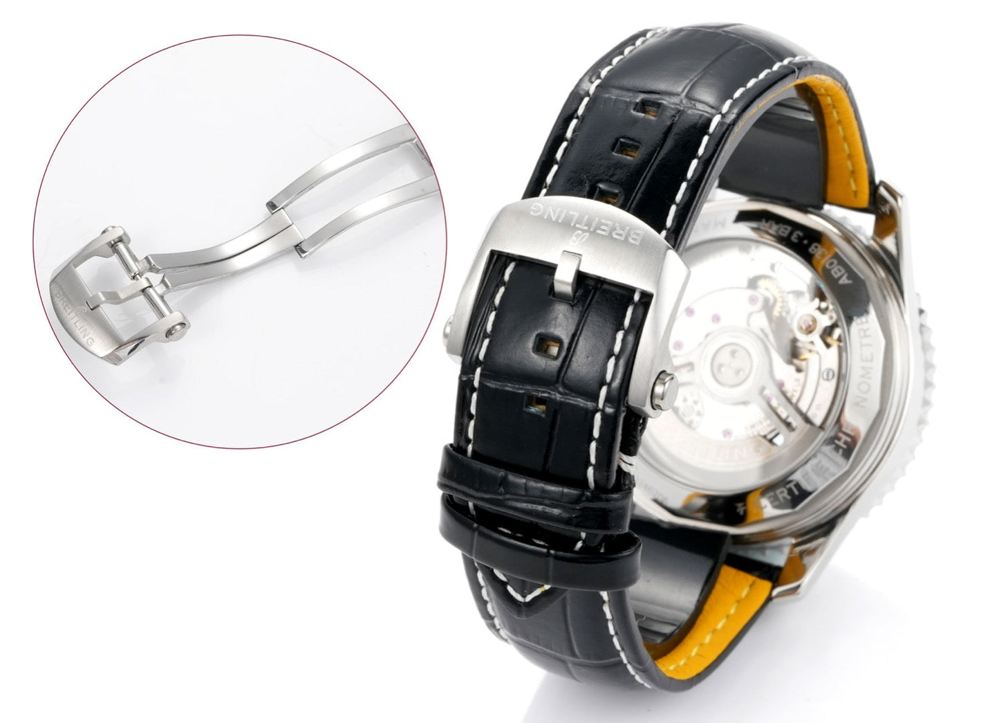 Chronograph - White Ceramic -Black- N-Timer - Black Leather - Automatic - 43mm