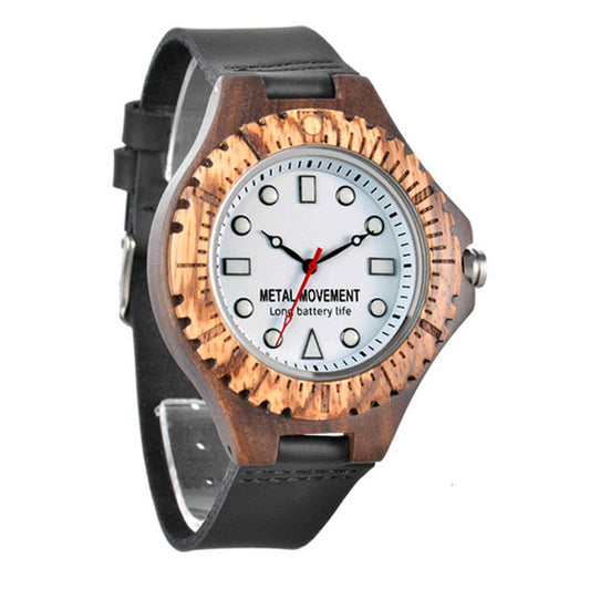 Wooden 904L Steel Men's Quartz Watch -42mm
