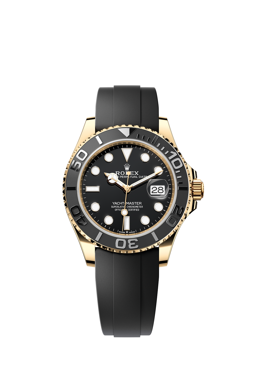 Rolex Yacht-Master 42, yellow gold on Oysterflex