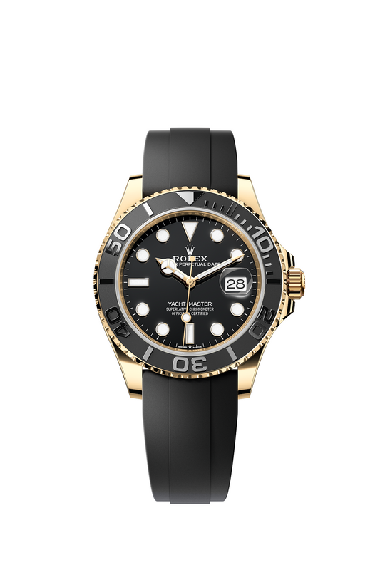 Rolex Yacht-Master 42, yellow gold on Oysterflex