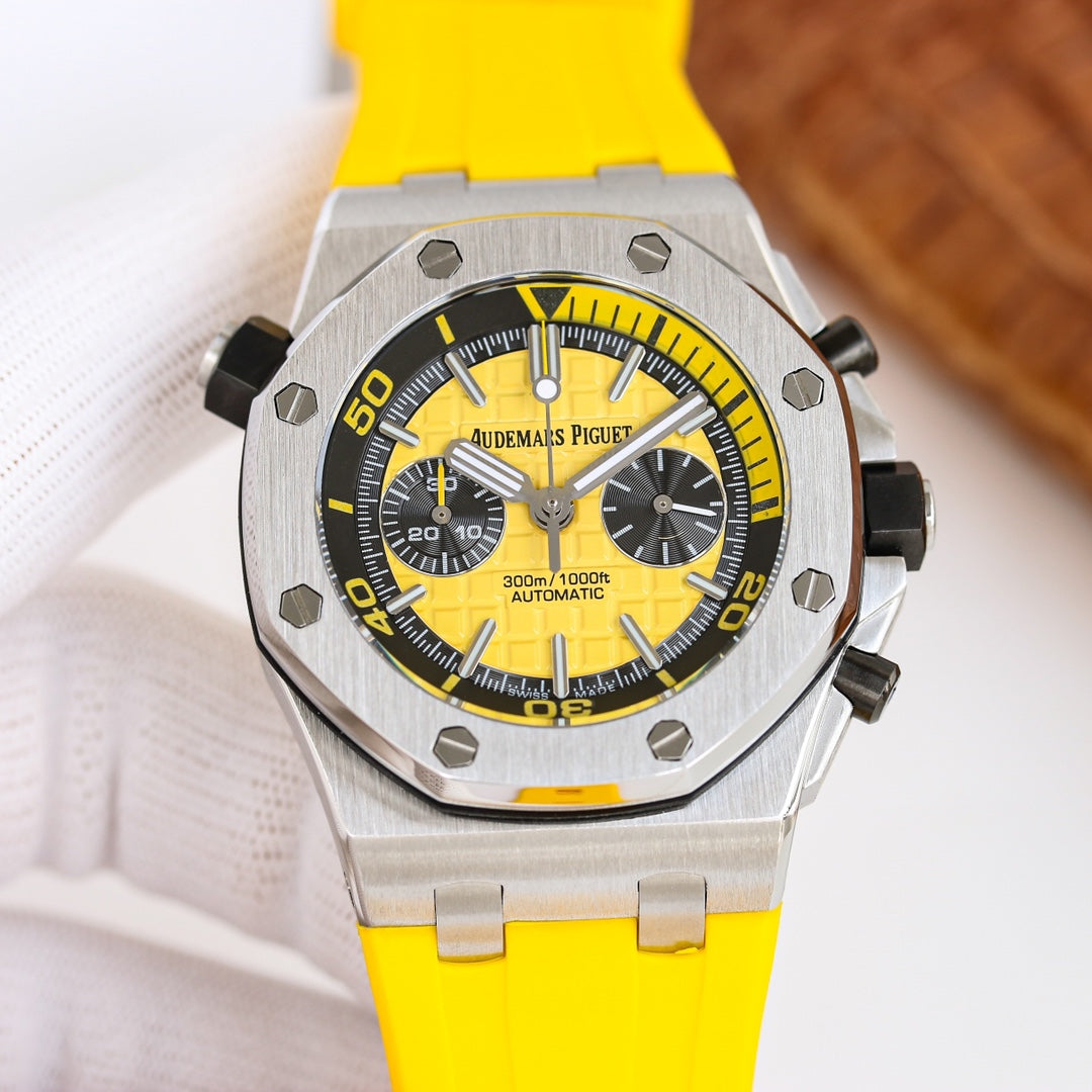 TOP! - 316L Steel - Yellow rubber - Automatic - 42mm