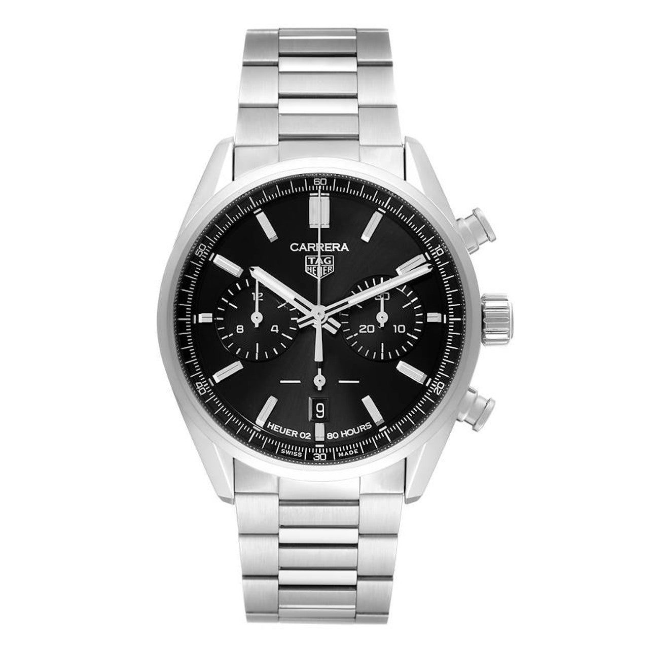 Black - Silver 904L Steel - Chronograph -Quartz - 42mm