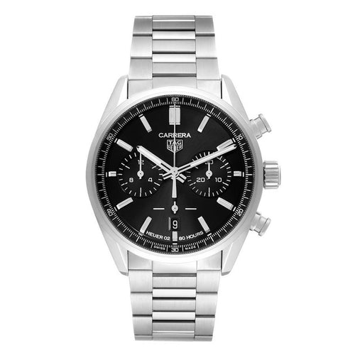Black - Silver 904L Steel - Chronograph -Quartz - 42mm