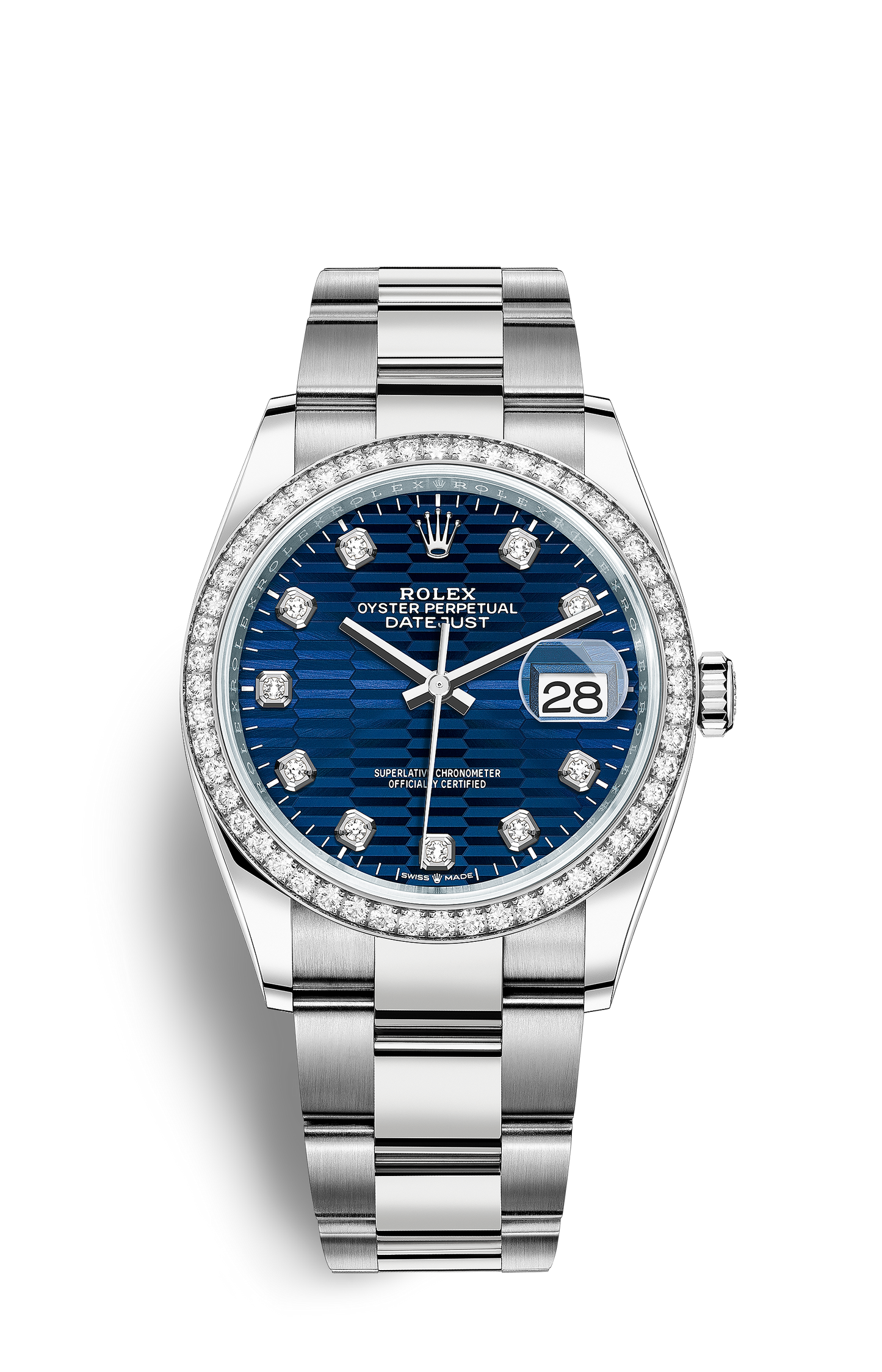 Rolex Datejust 41 White Rolesor with Diamond-Set Dial