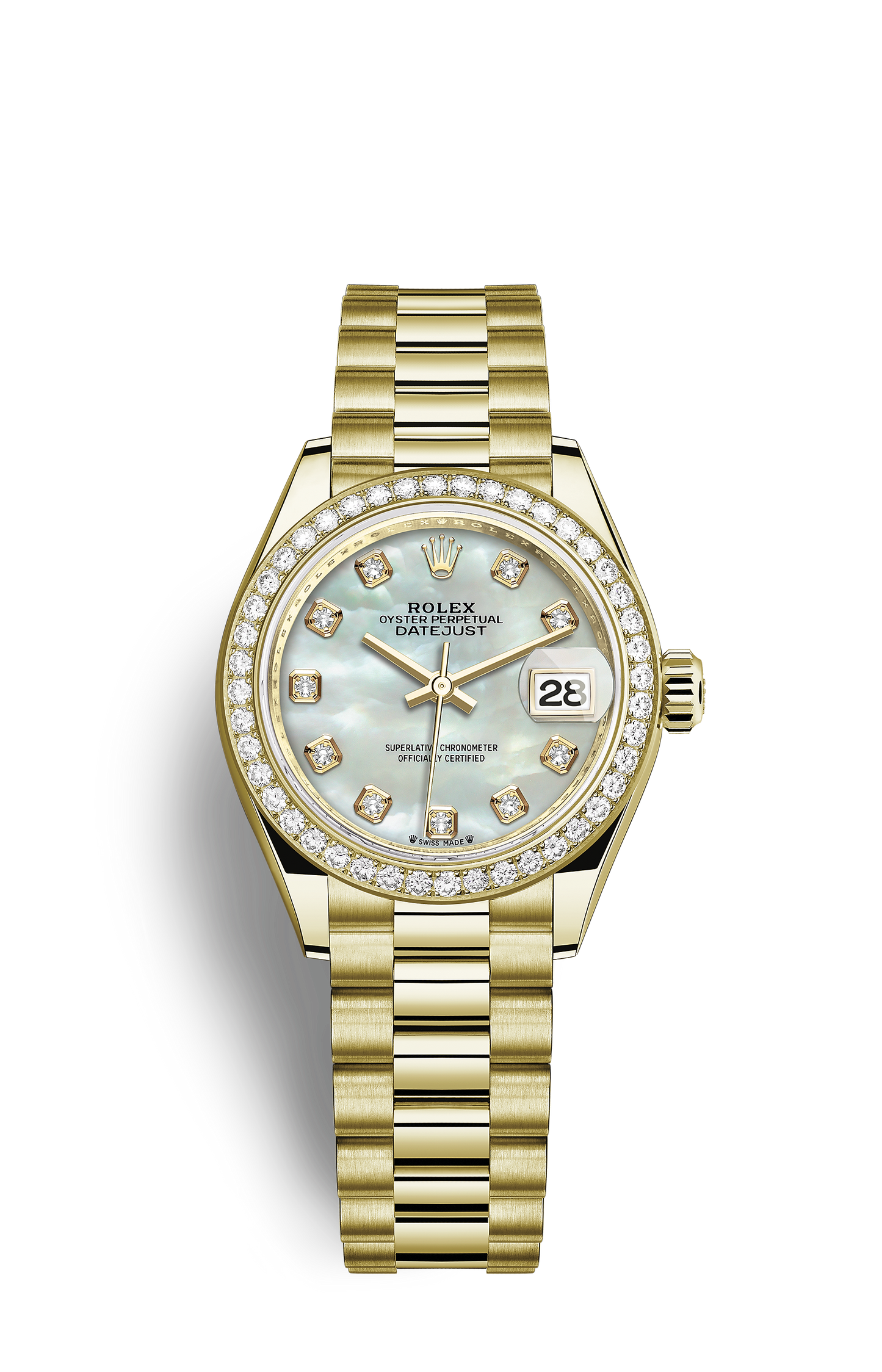 Rolex Lady-Datejust 28, yellow gold & diamonds