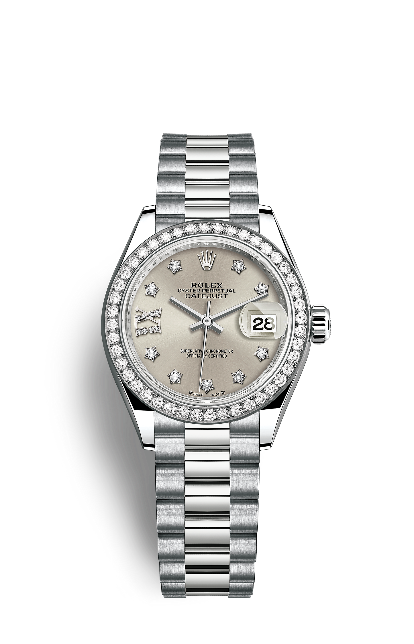 Rolex Lady-Datejust 28, white gold & diamonds