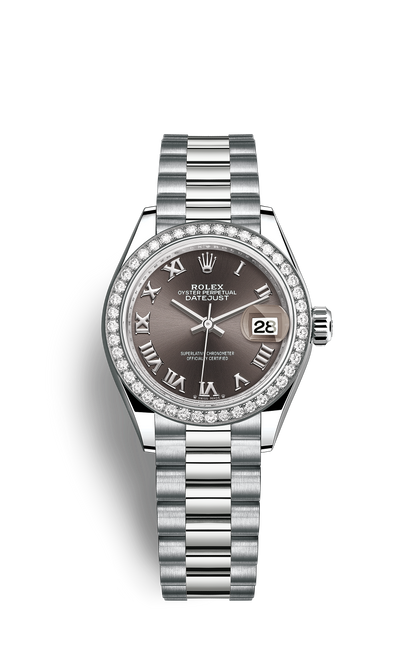 Rolex Lady-Datejust 28, white gold & diamonds