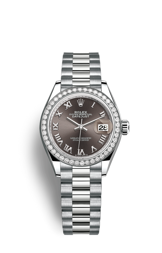 Rolex Lady-Datejust 28, white gold & diamonds
