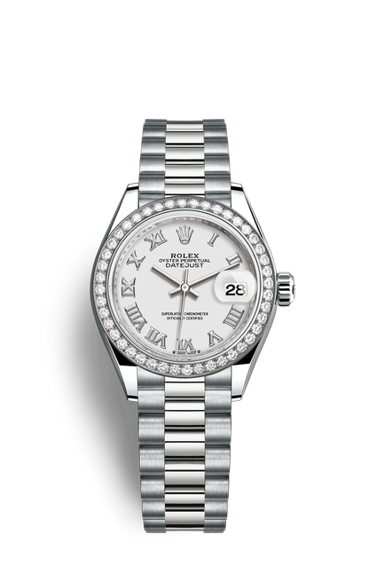 Rolex Lady-Datejust 28, white gold & diamonds